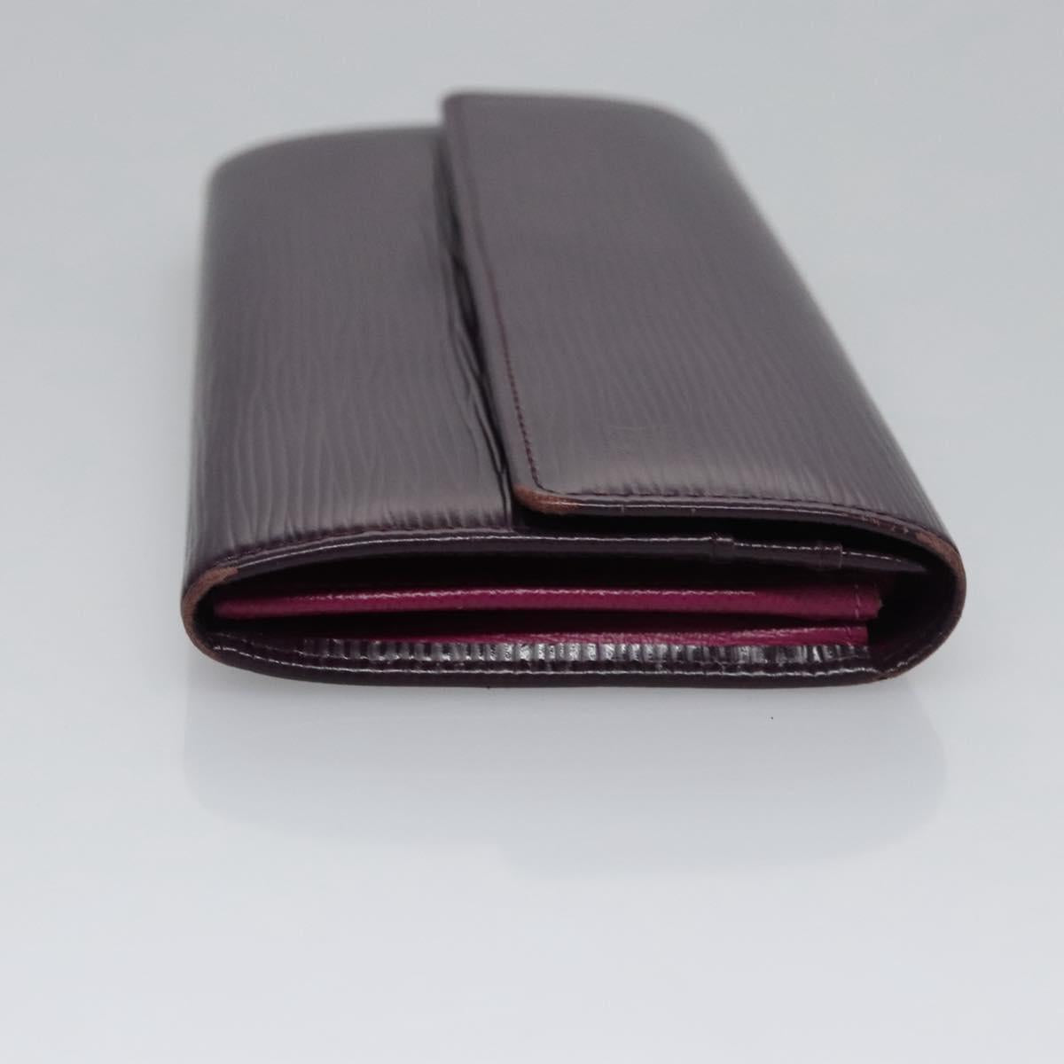LOUIS VUITTON Epi Portefeiulle Sarah Wallet Purple Cassis M6374K LV Auth KD230