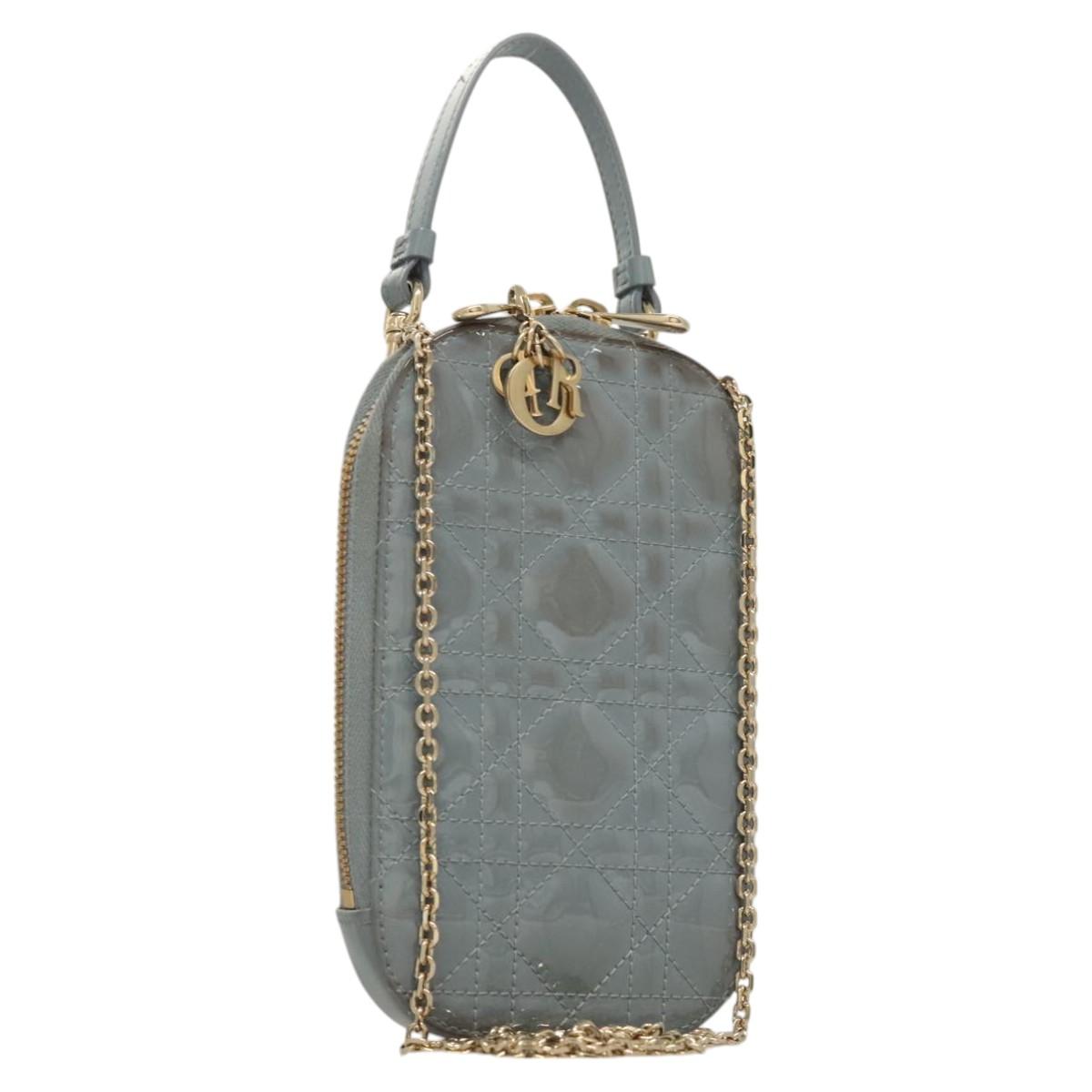 Christian Dior Canage Chain Cell Phone Case Enamel Auth KD241