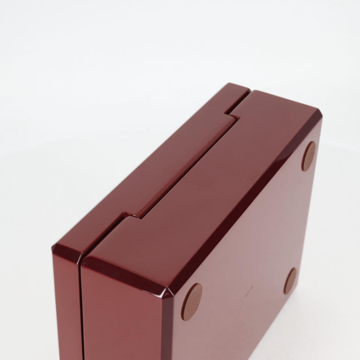 HERMES Daedalus Facet H Jewelry Box plastic Red Auth KD250SM