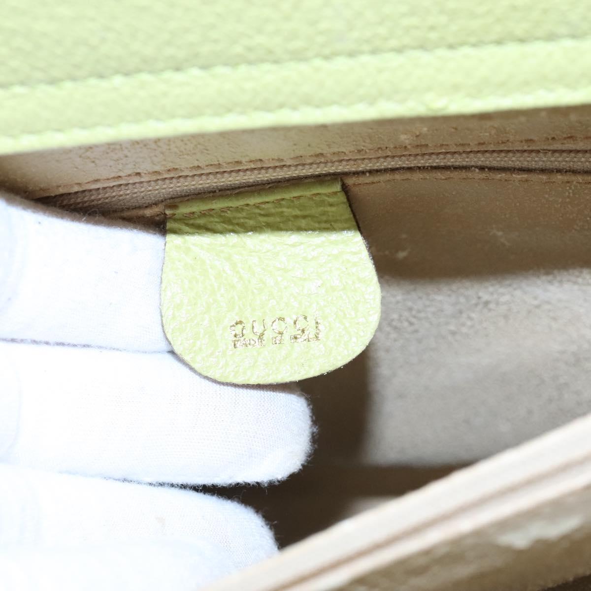 GUCCI Bamboo Hand Bag Suede Leather LIme Green Gold 002 123 0260 Auth KD262