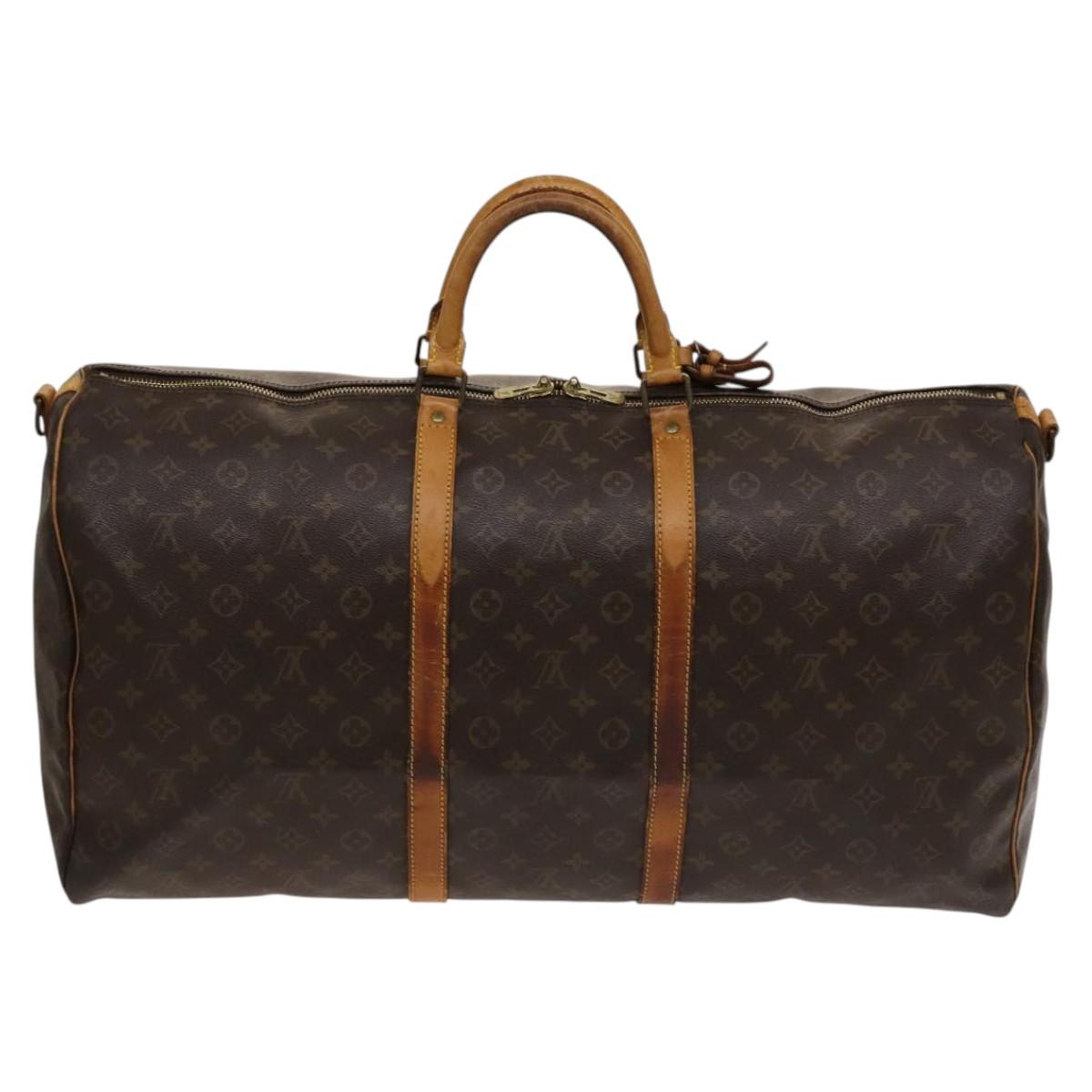 LOUIS VUITTON Monogram Keepall Bandouliere 60 Boston Bag M41412 LV Auth KD299