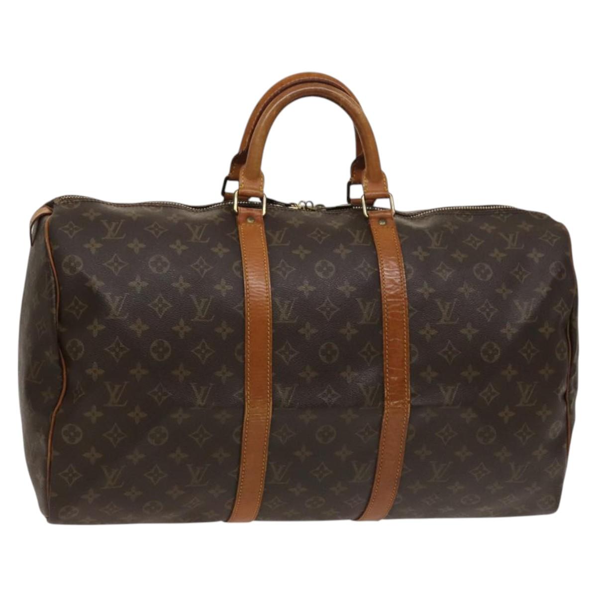 LOUIS VUITTON Monogram Keepall 55 Boston Bag M41424 LV Auth KD301