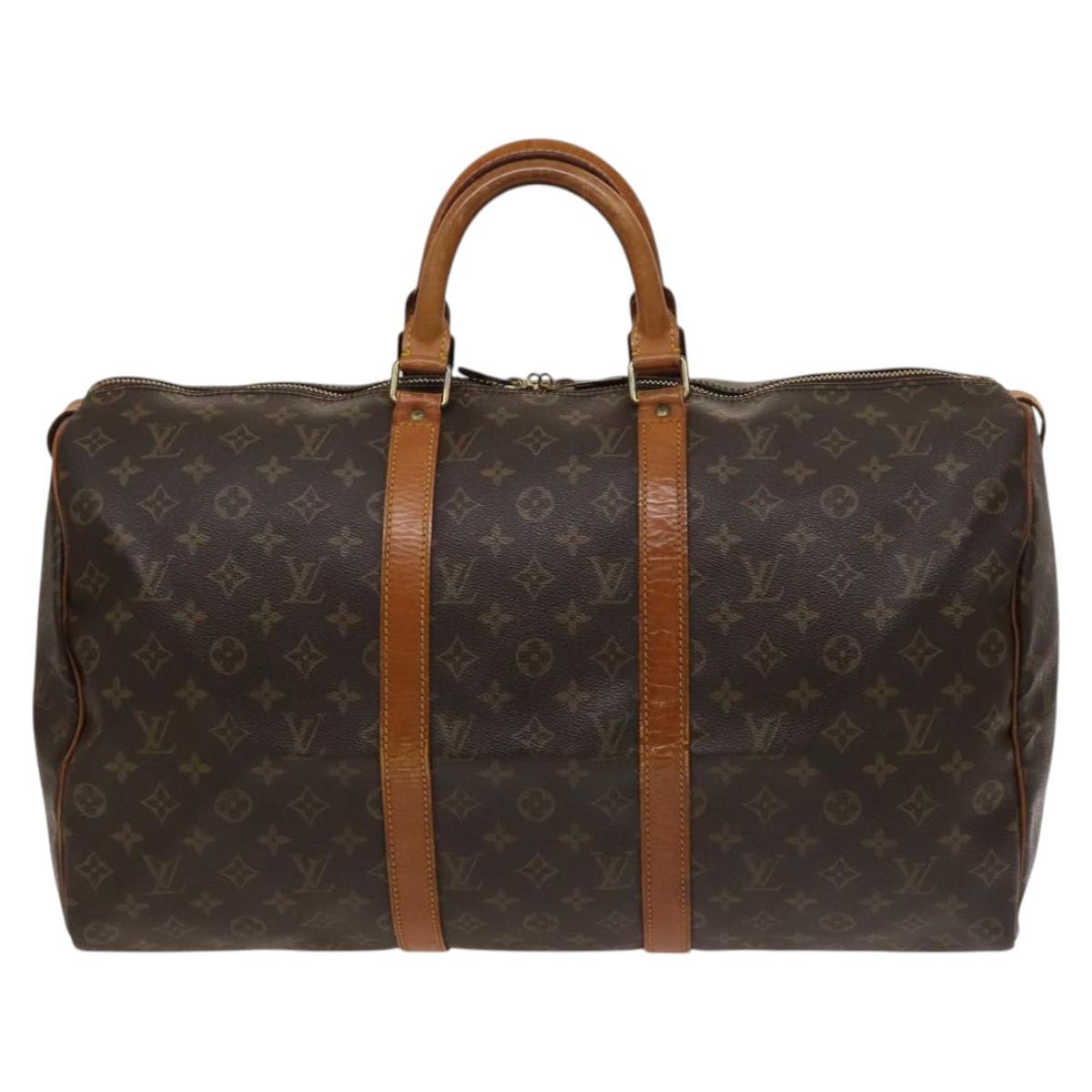 LOUIS VUITTON Monogram Keepall 55 Boston Bag M41424 LV Auth KD301