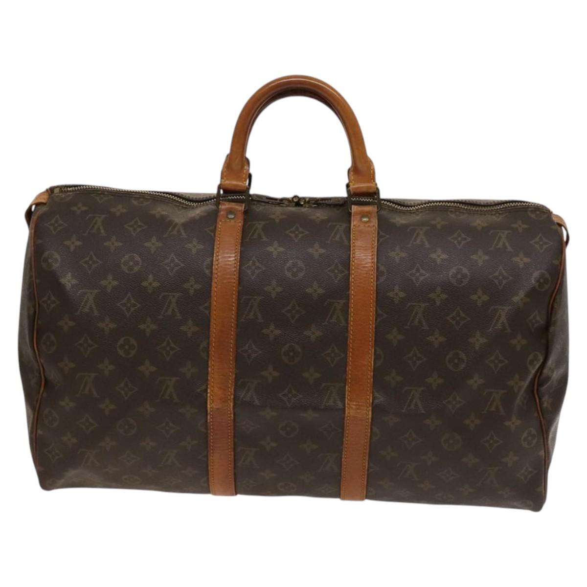 LOUIS VUITTON Monogram Keepall 55 Boston Bag M41424 LV Auth KD301