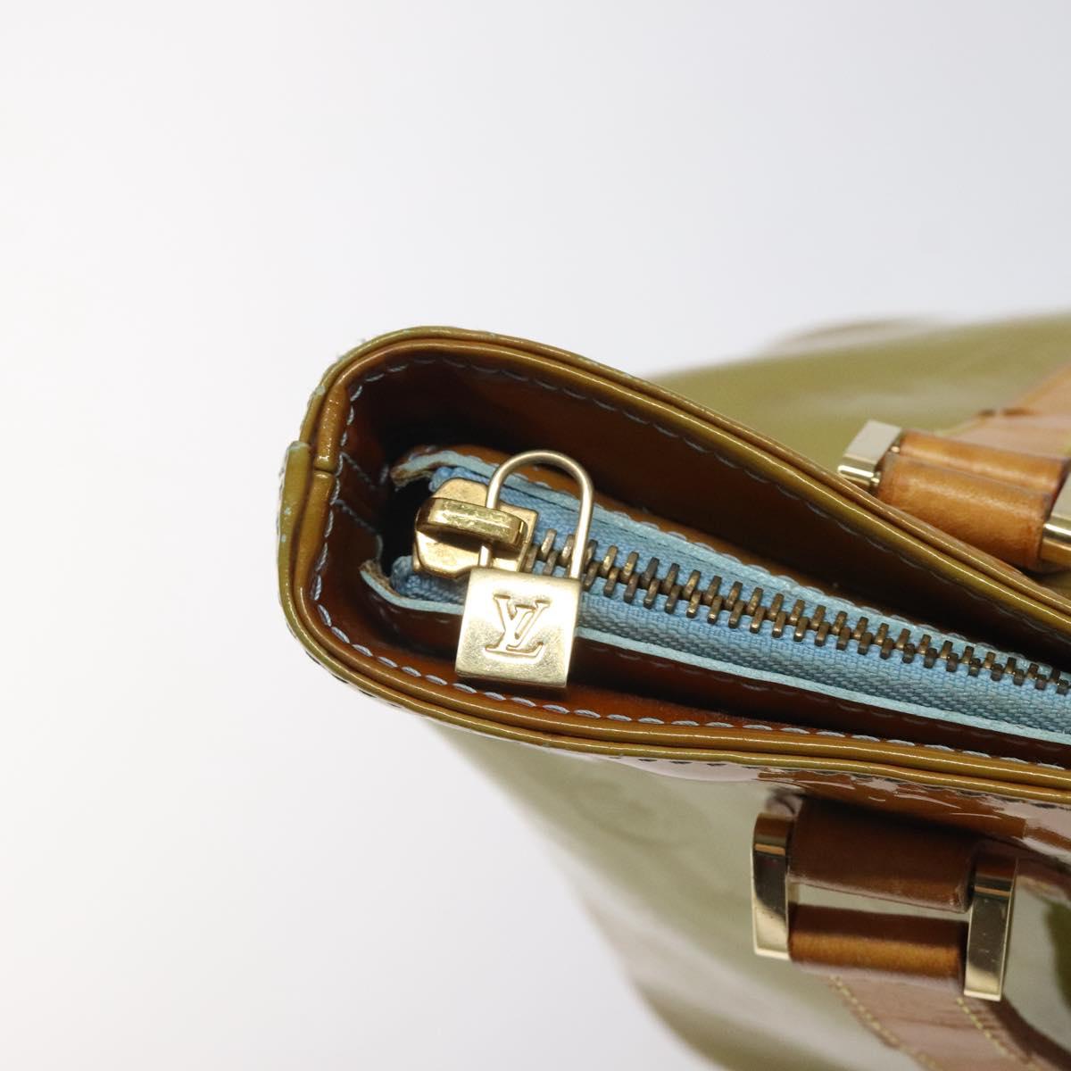 LOUIS VUITTON Monogram Vernis Houston Hand Bag Baby Blue M91005 LV Auth KD353