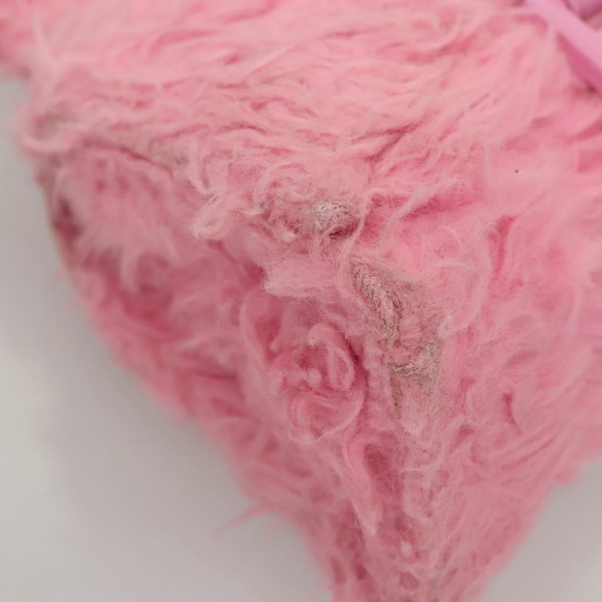 BALENCIAGA Hour Glass Hand Bag Wool 2way Pink Auth KD374