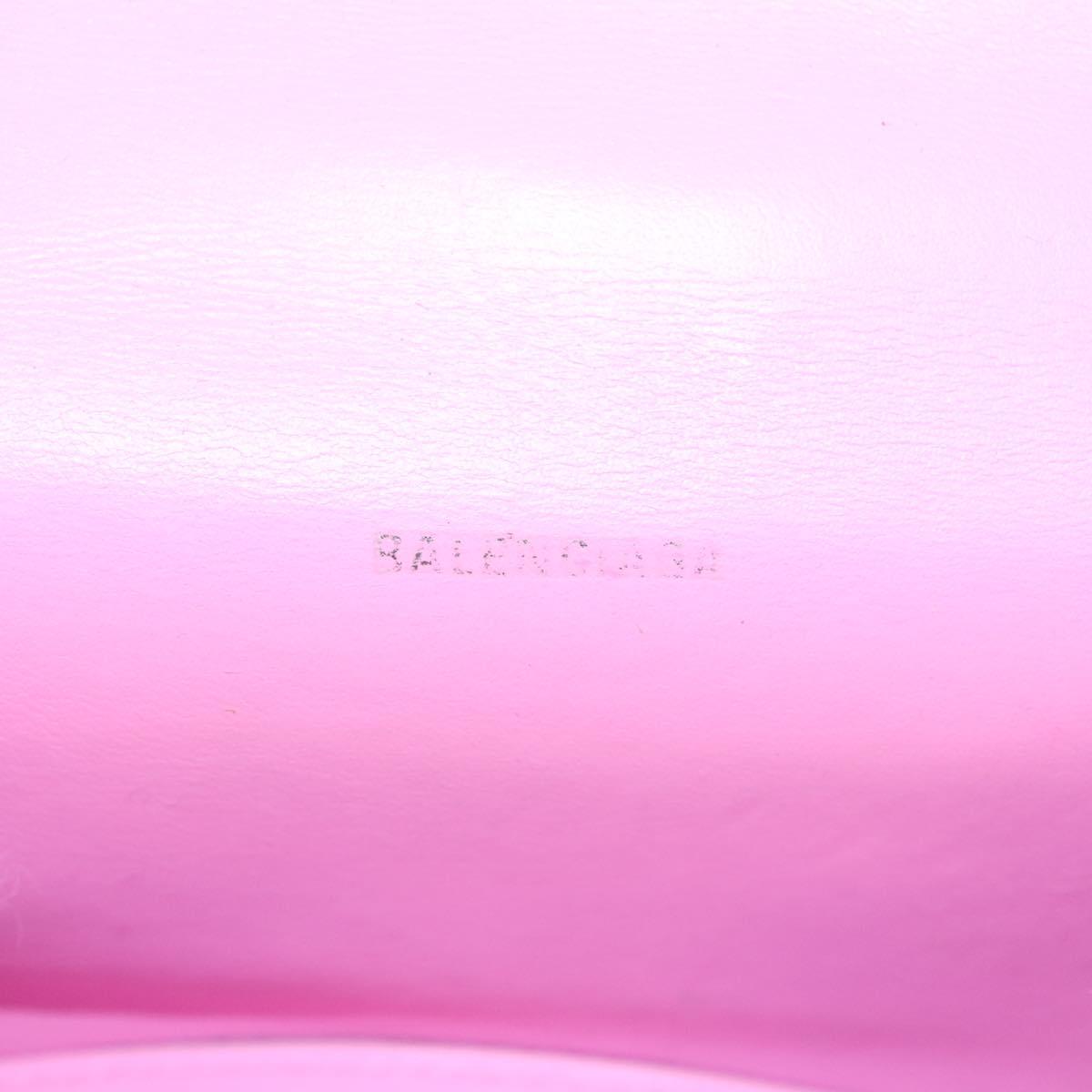 BALENCIAGA Hour Glass Hand Bag Wool 2way Pink Auth KD374