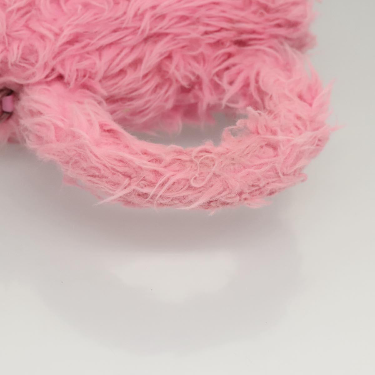 BALENCIAGA Hour Glass Hand Bag Wool 2way Pink Auth KD374