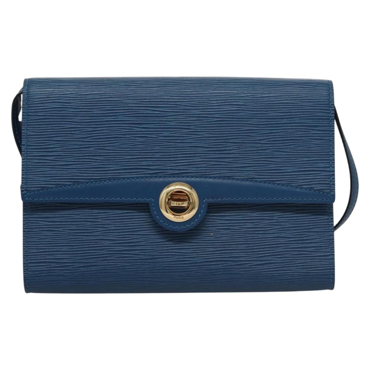 LOUIS VUITTON Epi Pochette Arche Shoulder Bag Blue M52575 LV Auth KD396