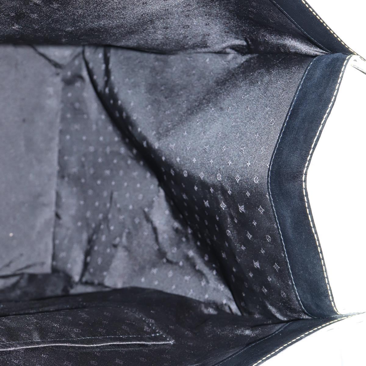 LOUIS VUITTON Suhari Extravagan Hand Bag Leather Black LV Auth KD398SM