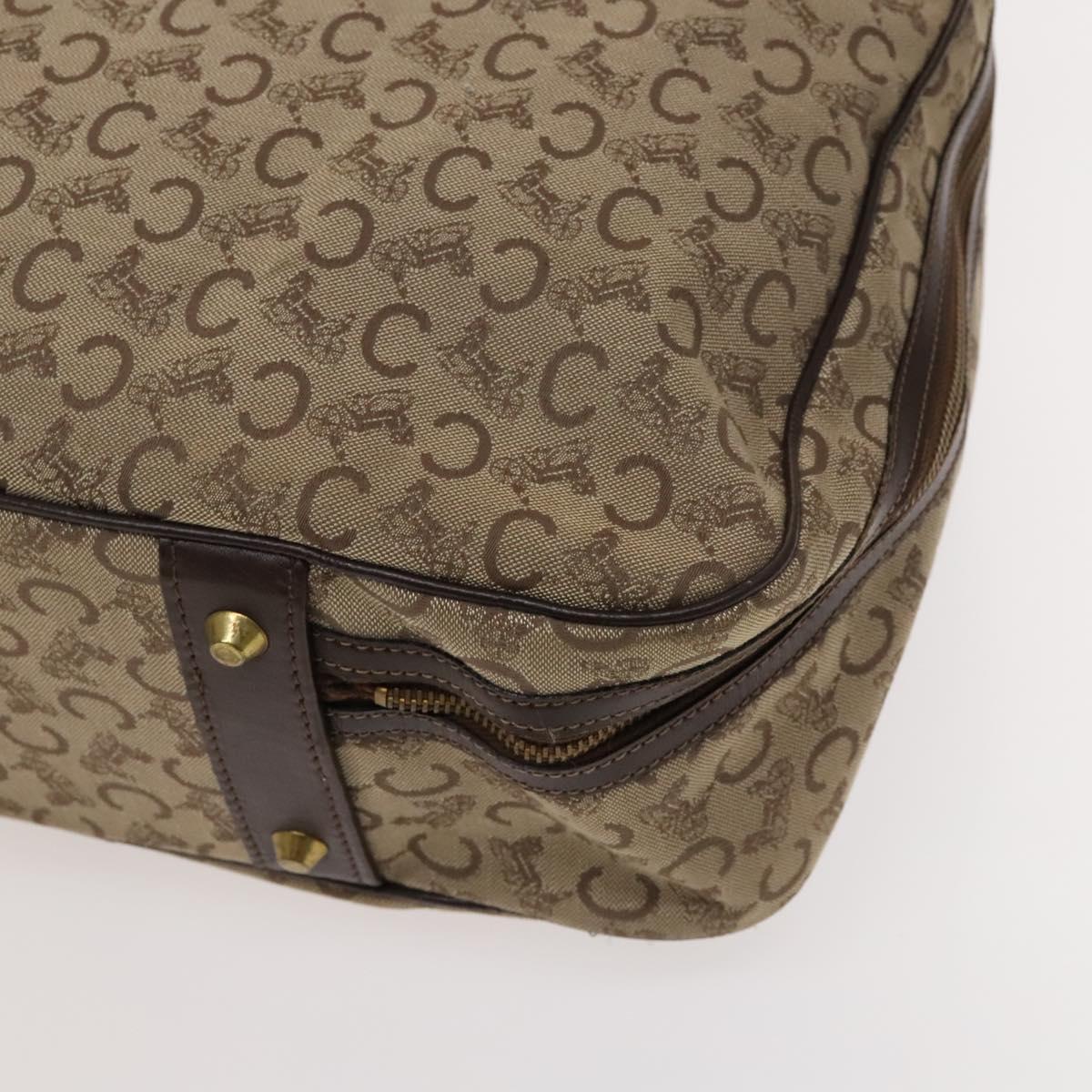 CELINE C Sulky Boston Bag Canvas Beige Gold Auth KD400