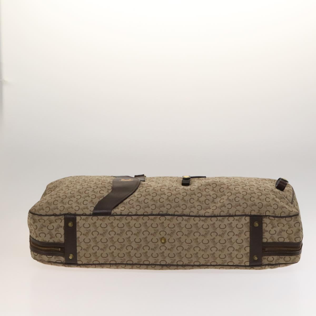 CELINE C Sulky Boston Bag Canvas Beige Gold Auth KD400