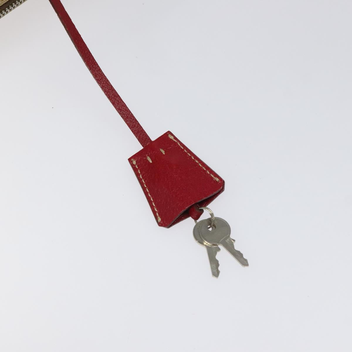 PRADA Hand Bag Canvas Beige Auth KD415
