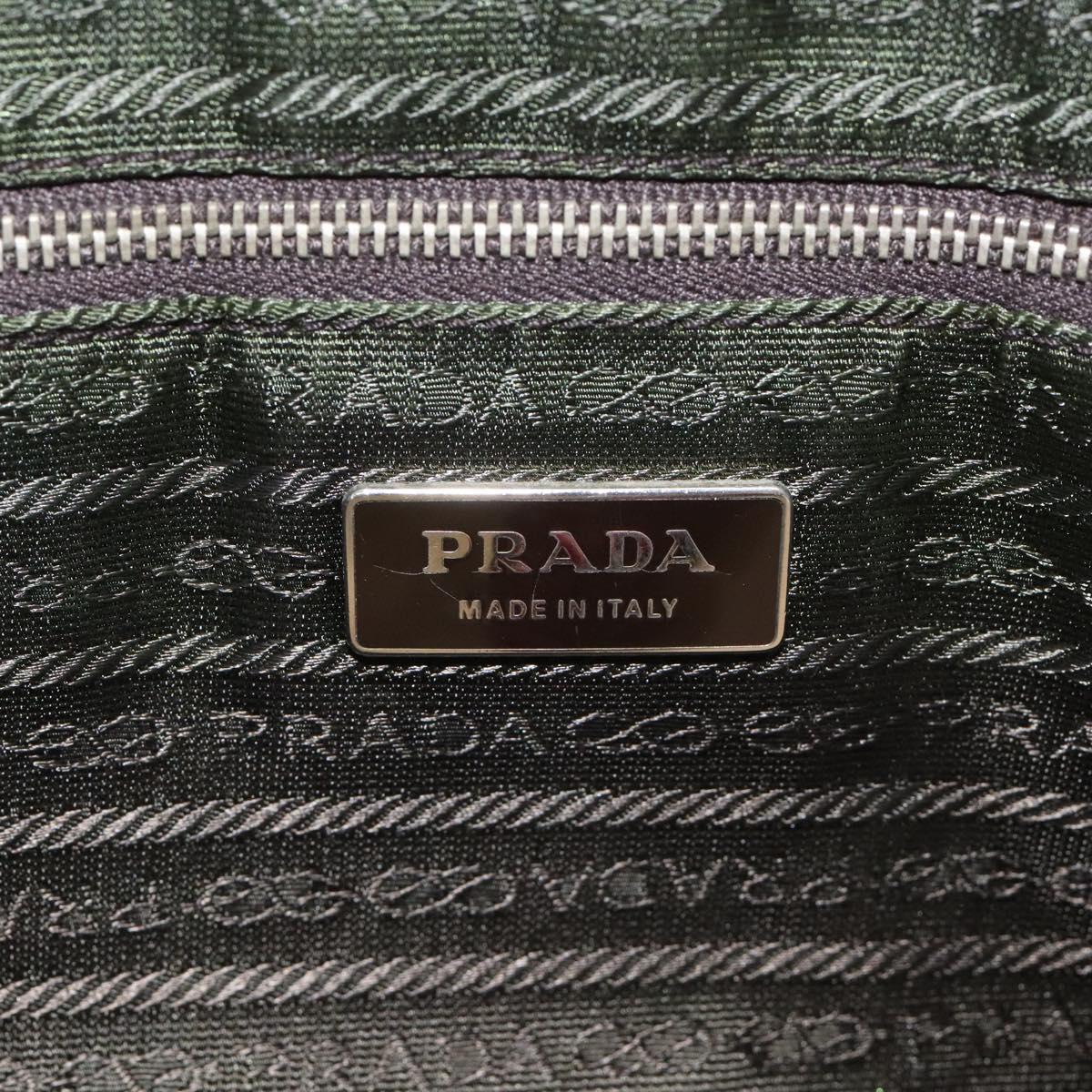 PRADA Hand Bag Canvas Beige Auth KD415