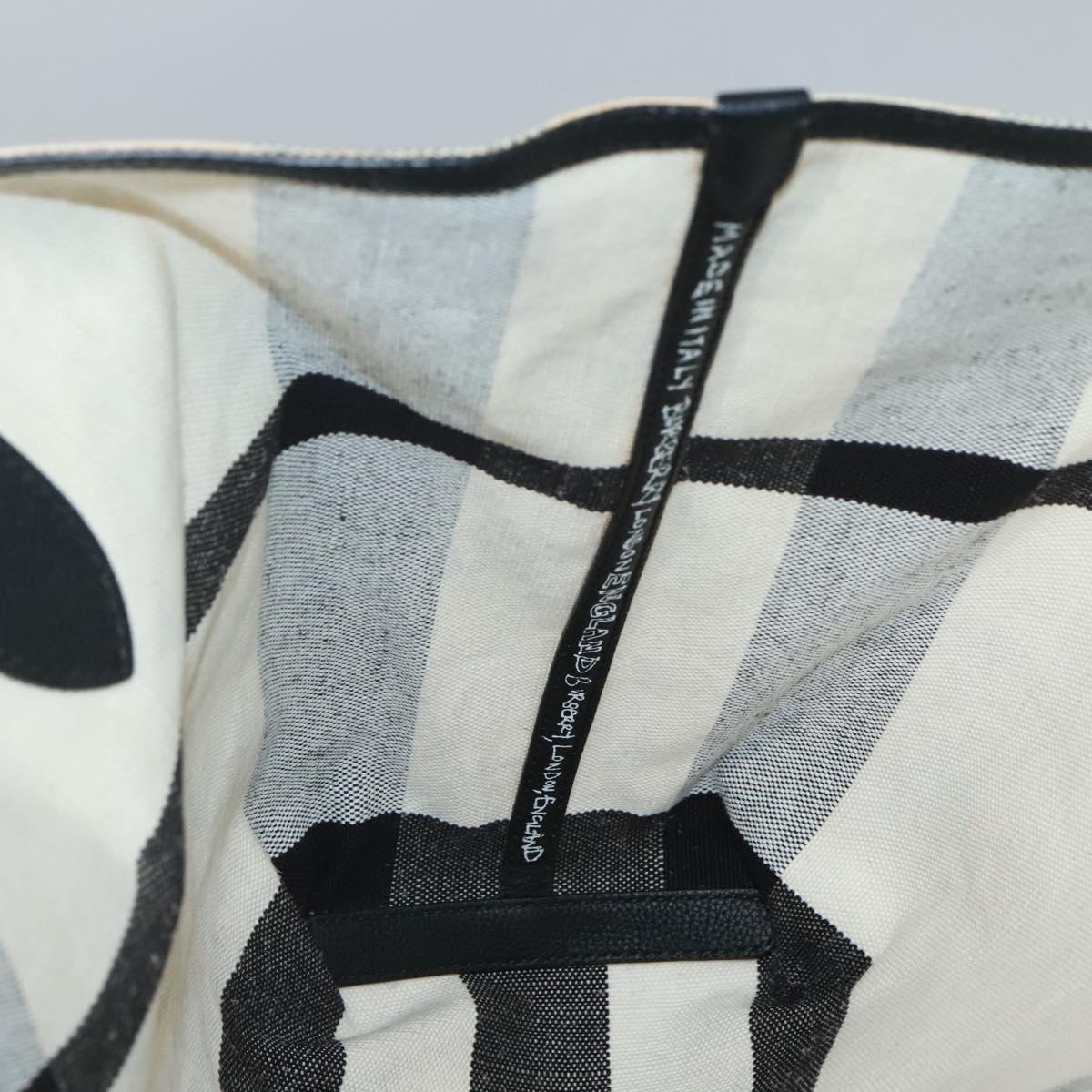 BURBERRY Tote Bag Coated Canvas White Auth KD428