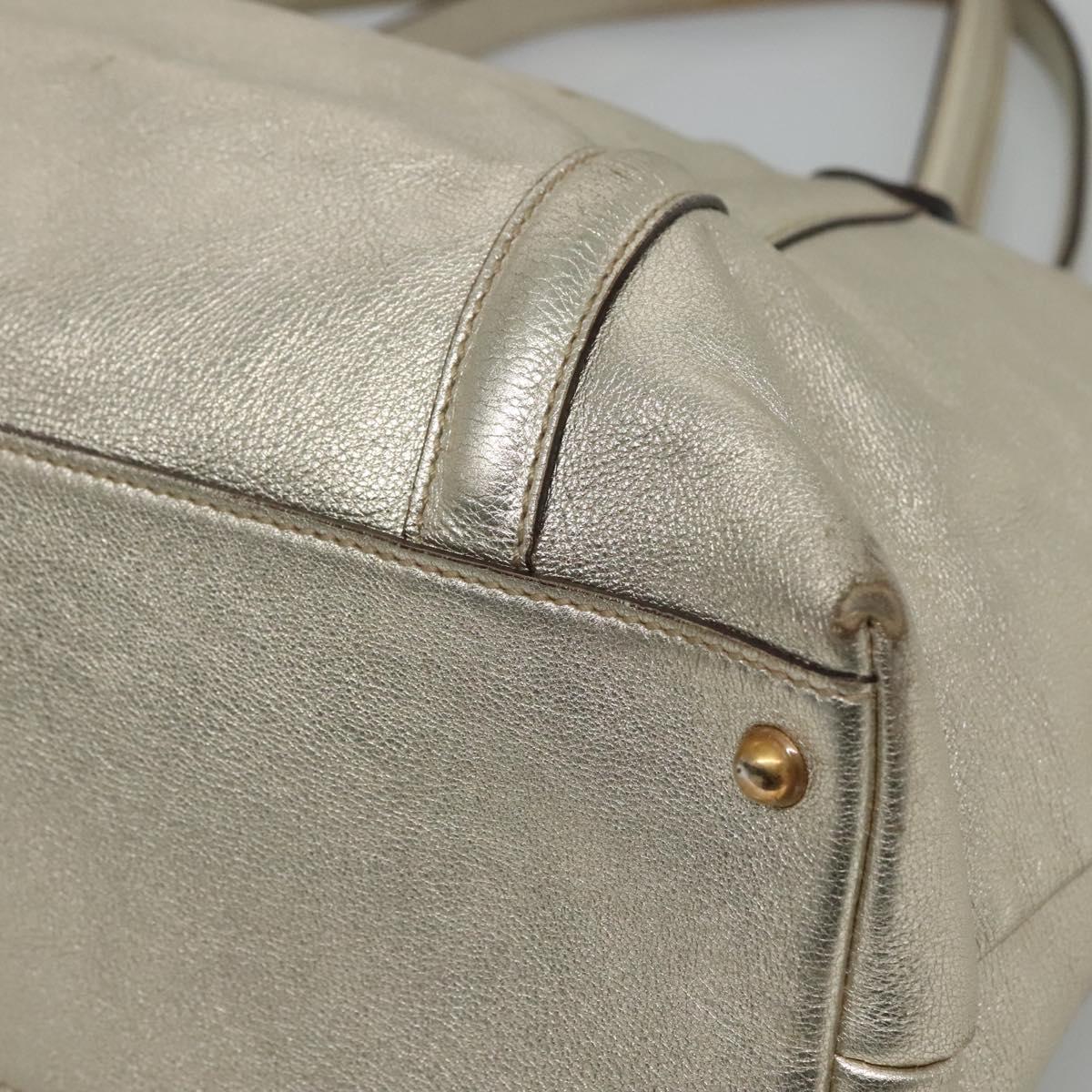 GUCCI Interlocking Tote Bag Leather Gold 162094 Auth KD453