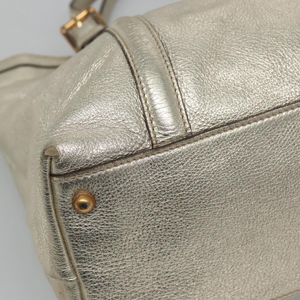 GUCCI Interlocking Tote Bag Leather Gold 162094 Auth KD453