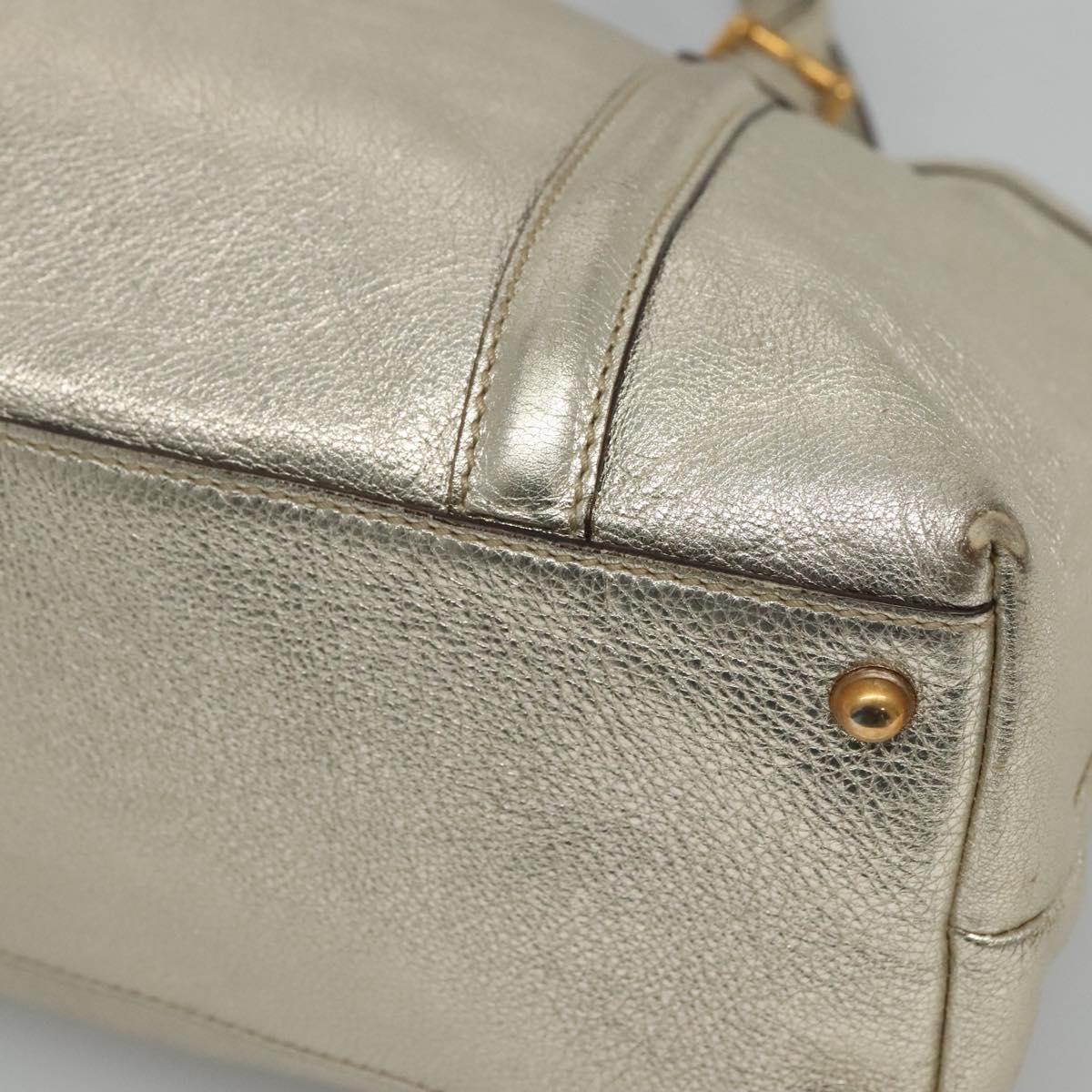 GUCCI Interlocking Tote Bag Leather Gold 162094 Auth KD453