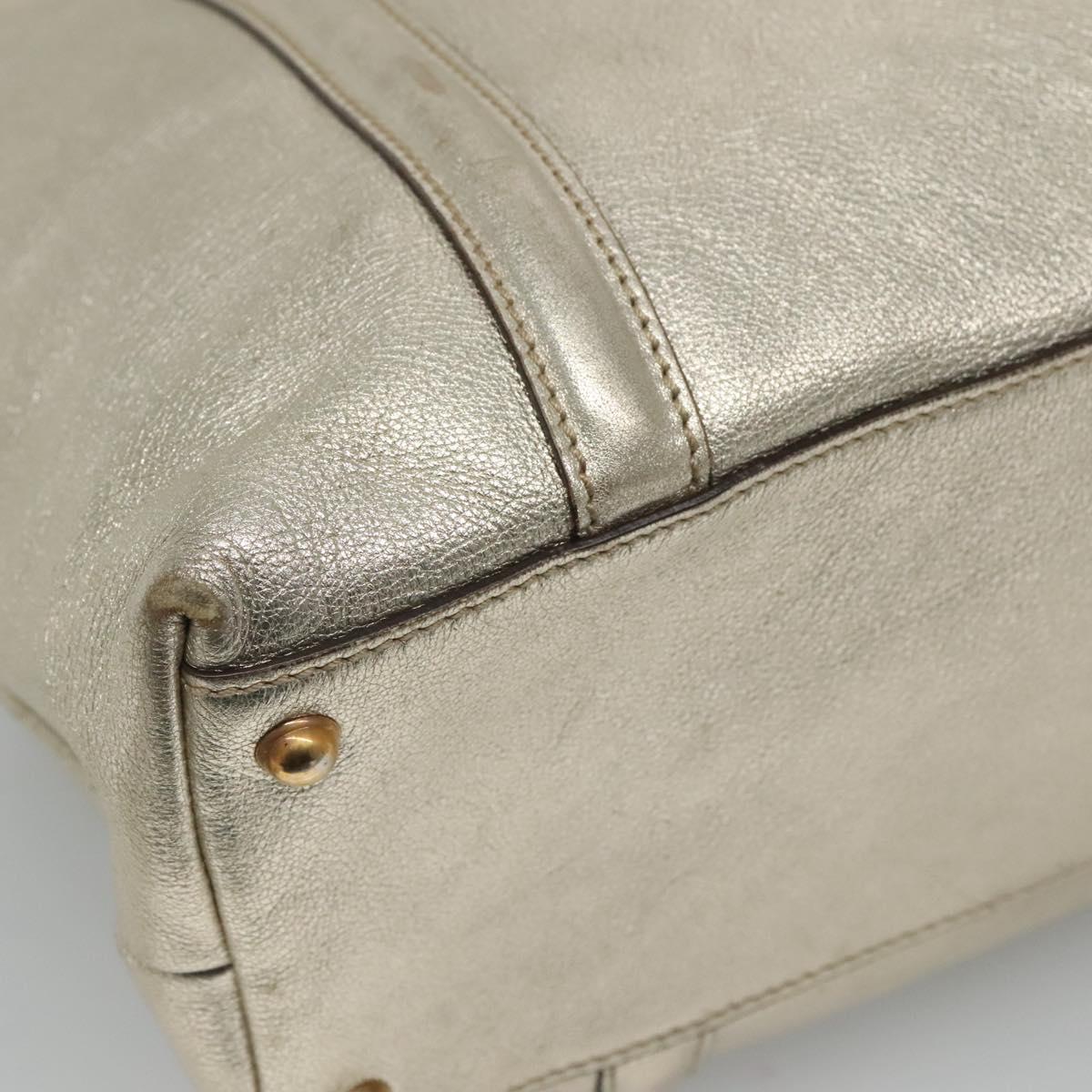 GUCCI Interlocking Tote Bag Leather Gold 162094 Auth KD453