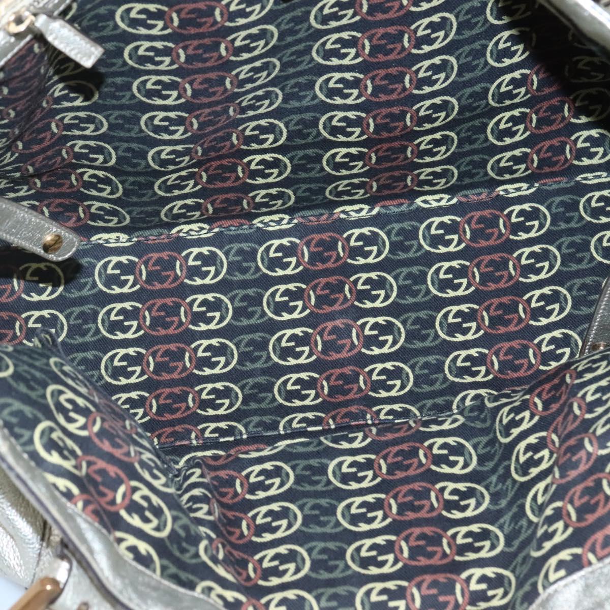 GUCCI Interlocking Tote Bag Leather Gold 162094 Auth KD453