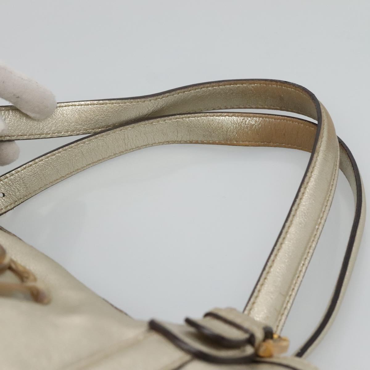 GUCCI Interlocking Tote Bag Leather Gold 162094 Auth KD453