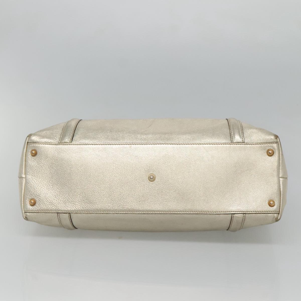GUCCI Interlocking Tote Bag Leather Gold 162094 Auth KD453