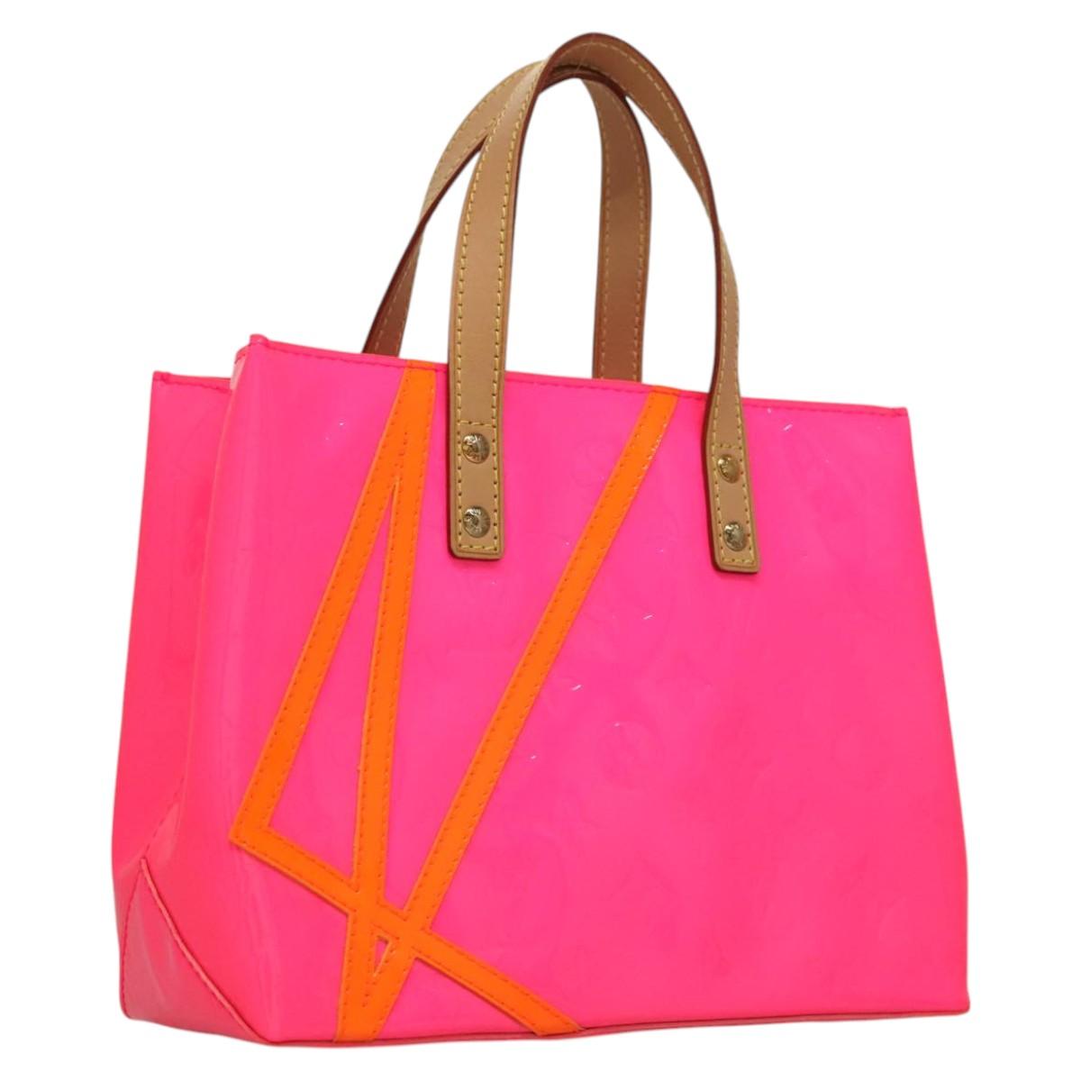 LOUIS VUITTON Monogram Vernis Fluo Reade PM Bag Pink Orange M91903 Auth KD485AM