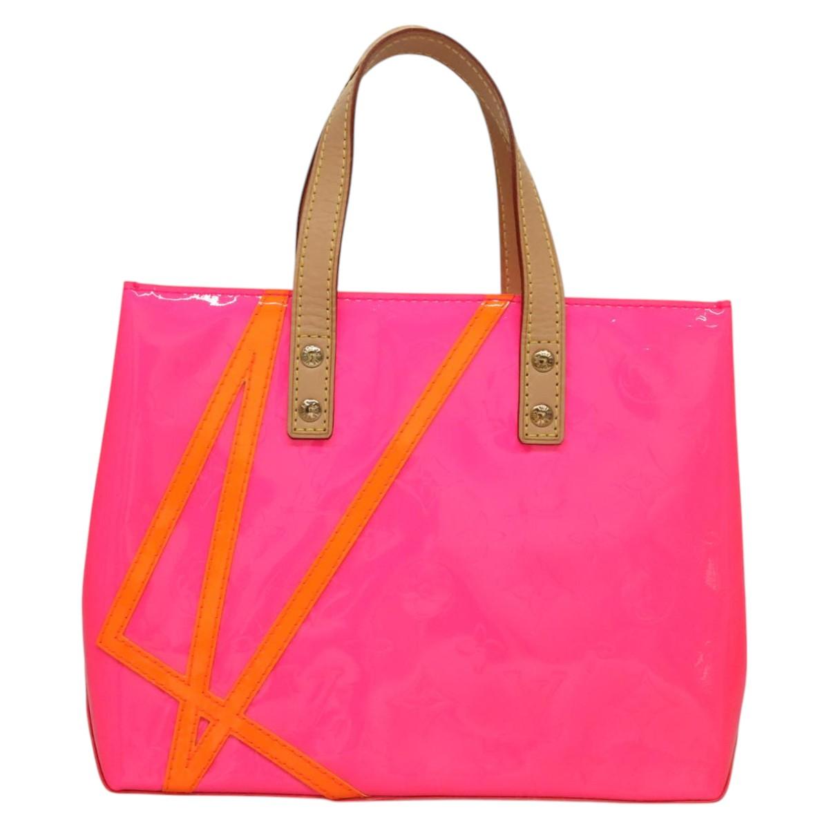 LOUIS VUITTON Monogram Vernis Fluo Reade PM Bag Pink Orange M91903 Auth KD485AM