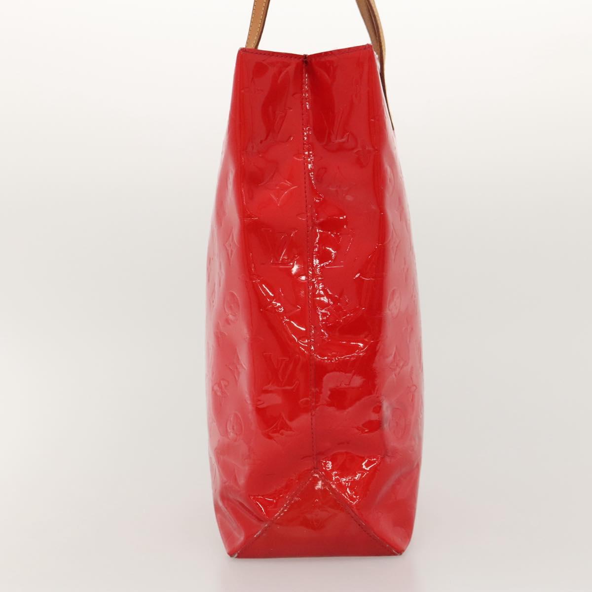 LOUIS VUITTON Monogram Vernis Reade MM Hand Bag Red Rouge M91086 LV Auth KD490