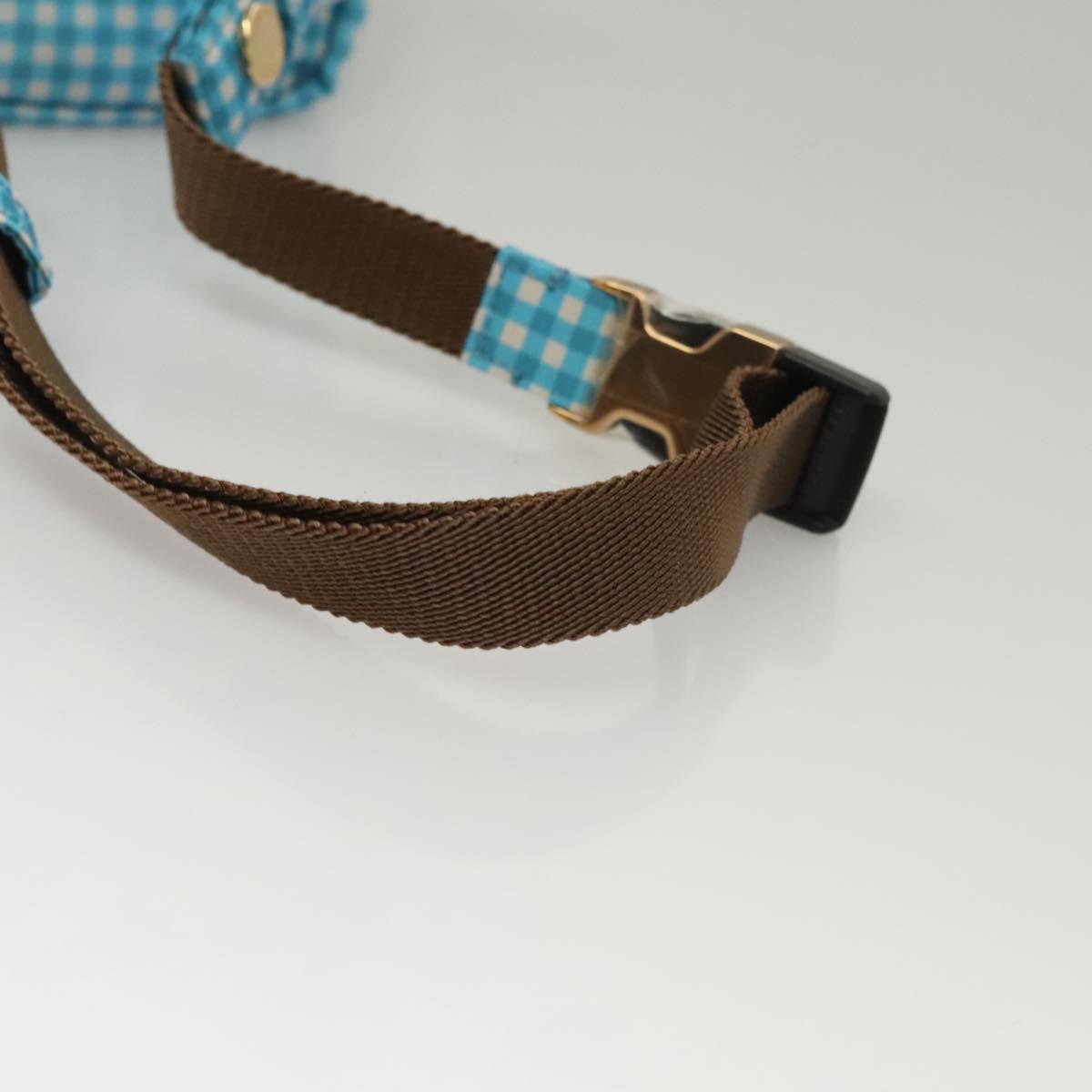 FENDI Waist bag Nylon Blue Gold Auth KD512