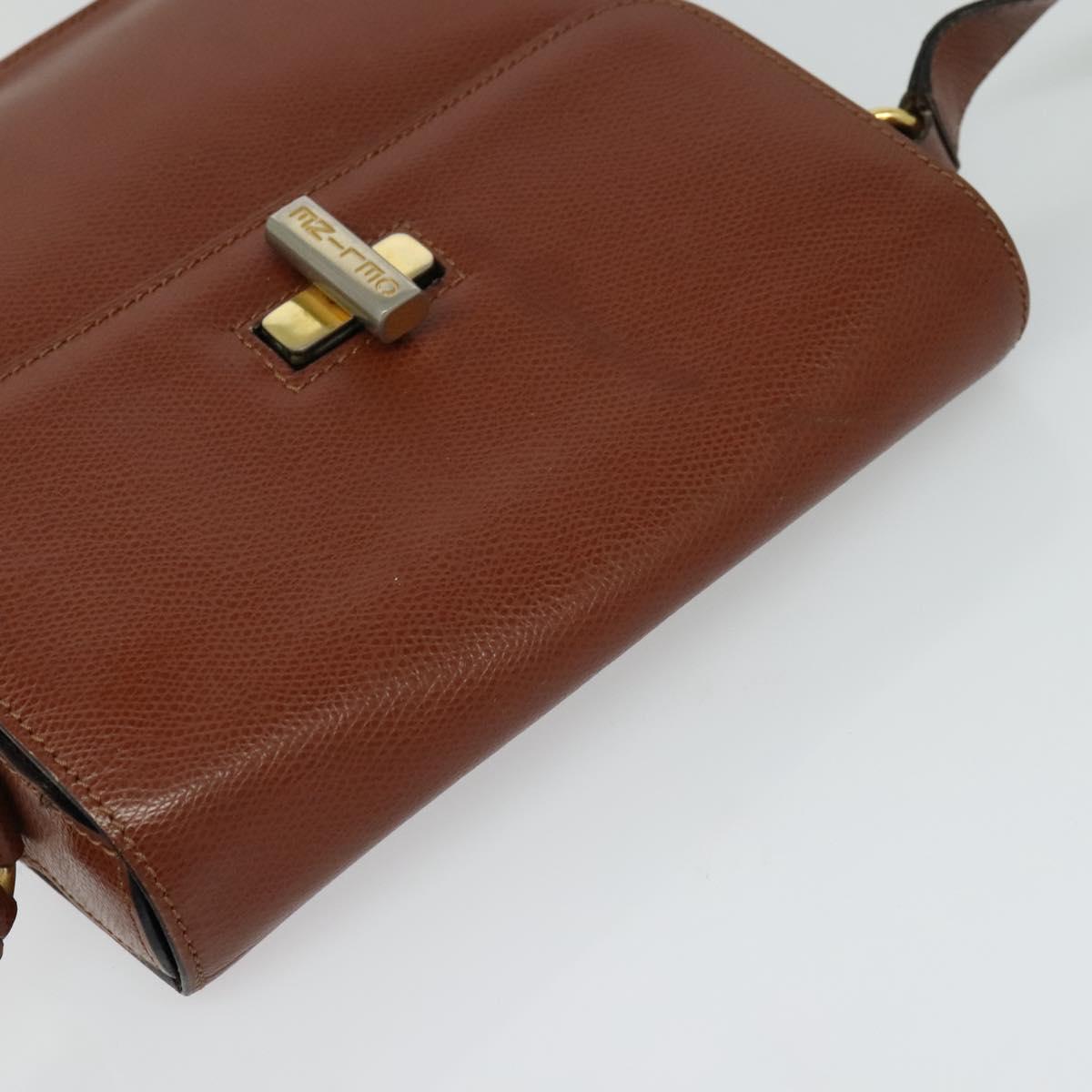 CELINE Shoulder Bag Leather Brown Auth KD516