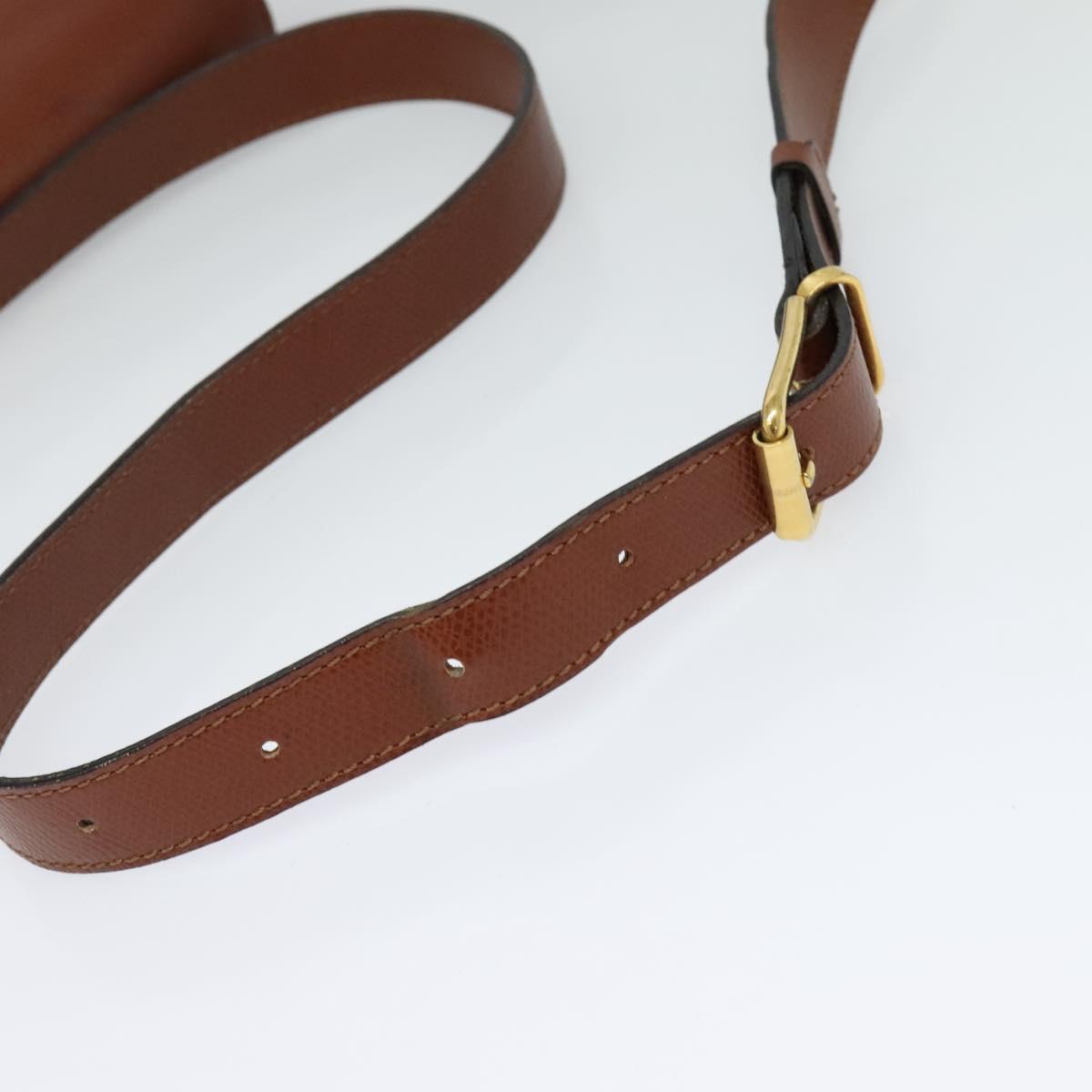 CELINE Shoulder Bag Leather Brown Auth KD516