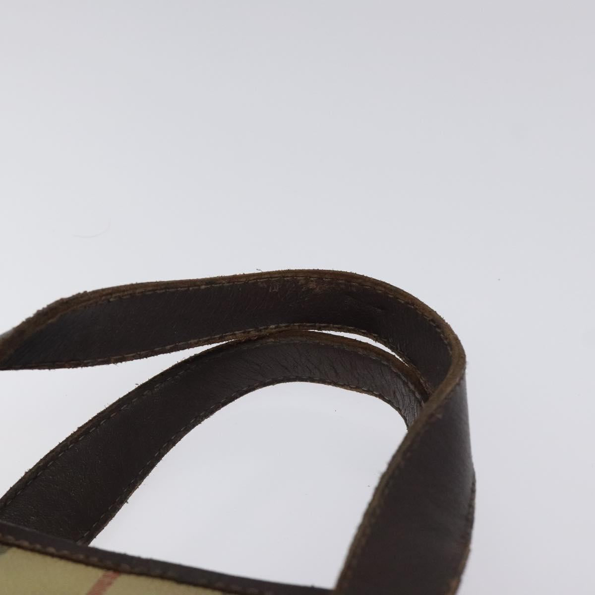 BURBERRY Nova Check Hand Bag PVC Beige Auth KD523