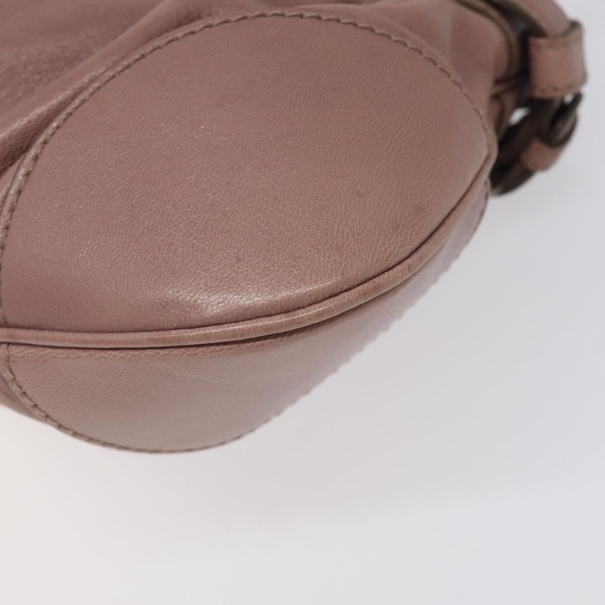 Salvatore Ferragamo Gancini Hand Bag Leather Pink Auth KD544