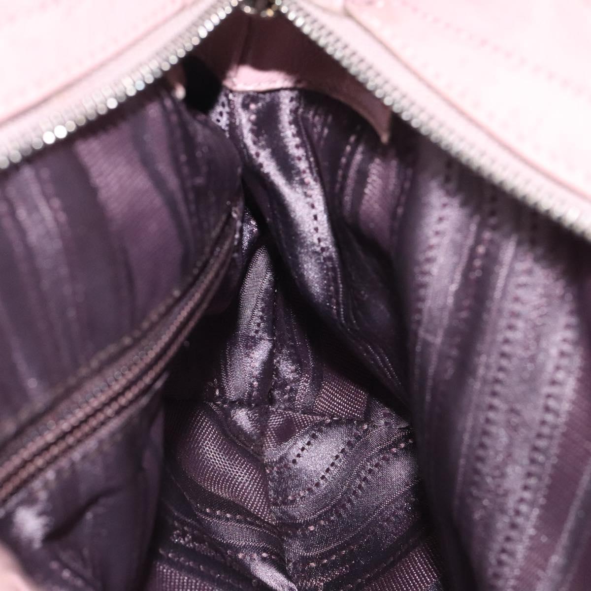 Salvatore Ferragamo Gancini Hand Bag Leather Pink Auth KD544