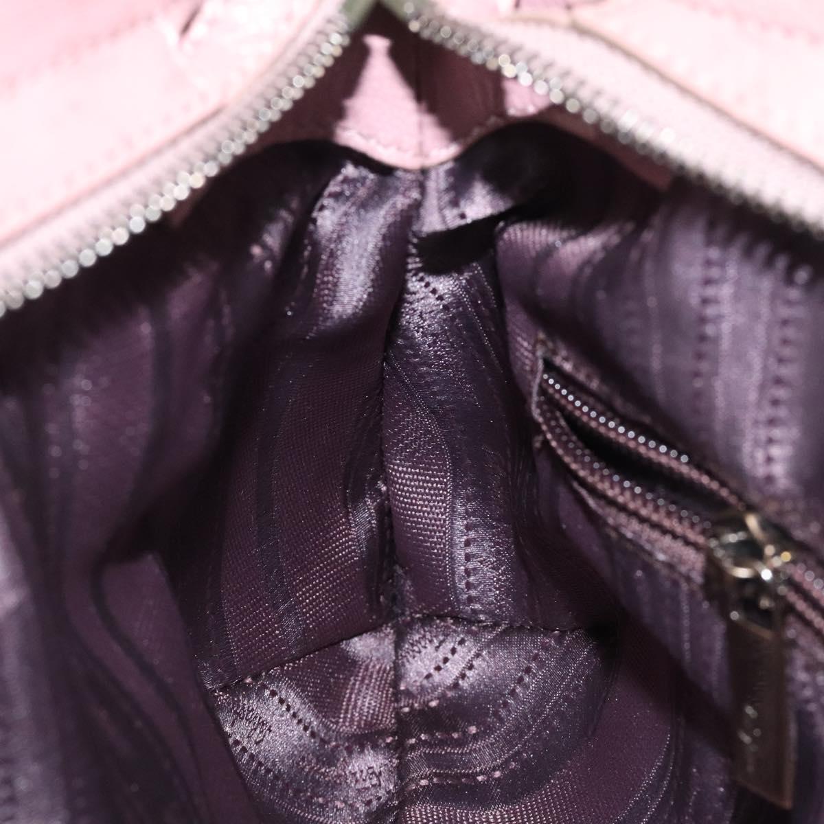 Salvatore Ferragamo Gancini Hand Bag Leather Pink Auth KD544