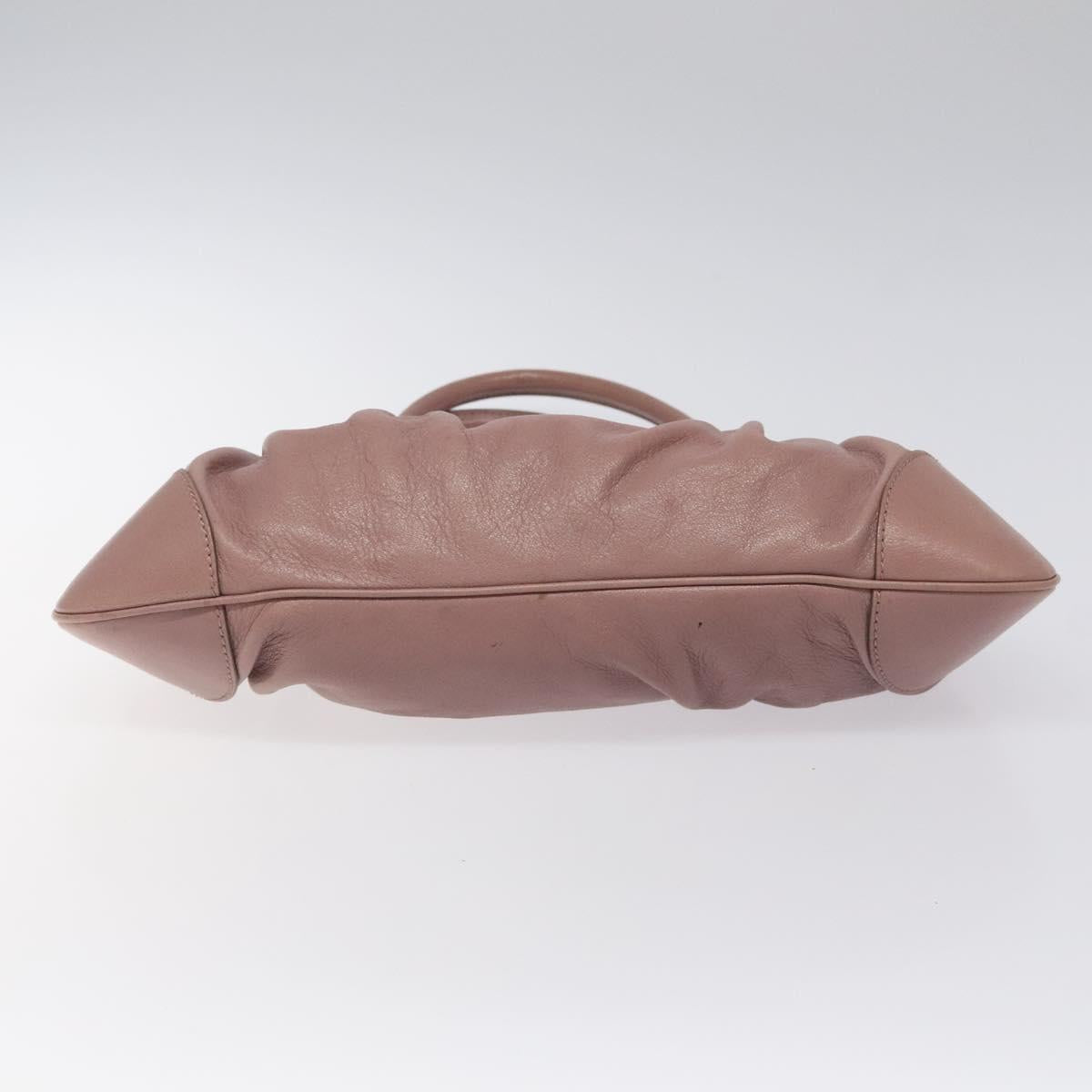 Salvatore Ferragamo Gancini Hand Bag Leather Pink Auth KD544