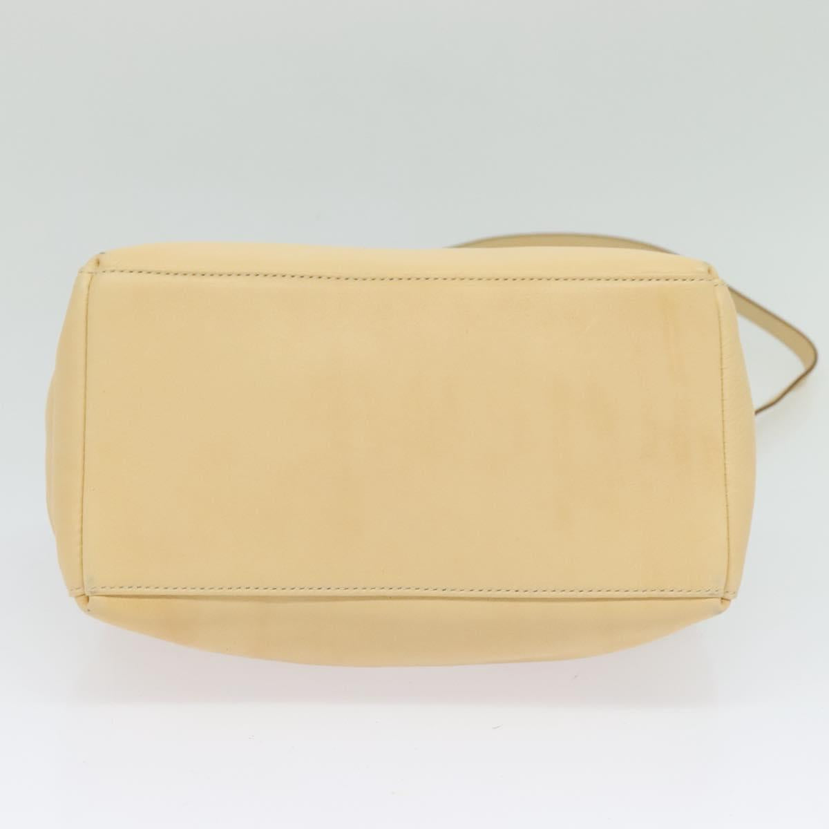 Salvatore Ferragamo Hand Bag Leather 2way Beige Gold Auth KD546