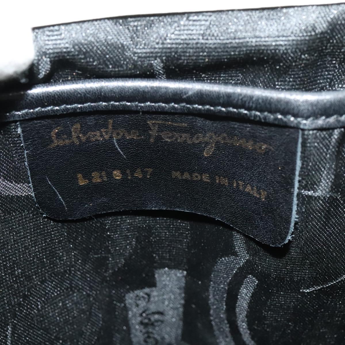 Salvatore Ferragamo Gancini Backpack Leather White Gold Auth KD549