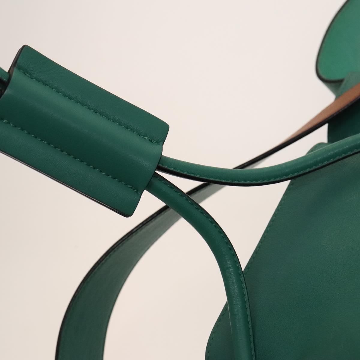 Chloe Emma Shoulder Bag Leather Green Gold Auth KD559