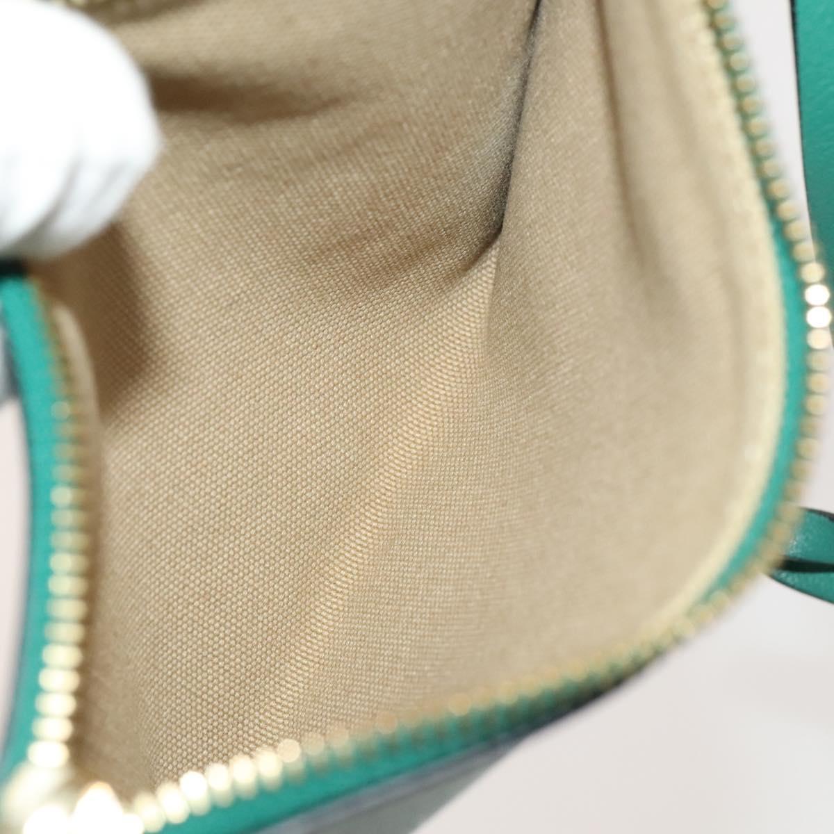 Chloe Emma Shoulder Bag Leather Green Gold Auth KD559