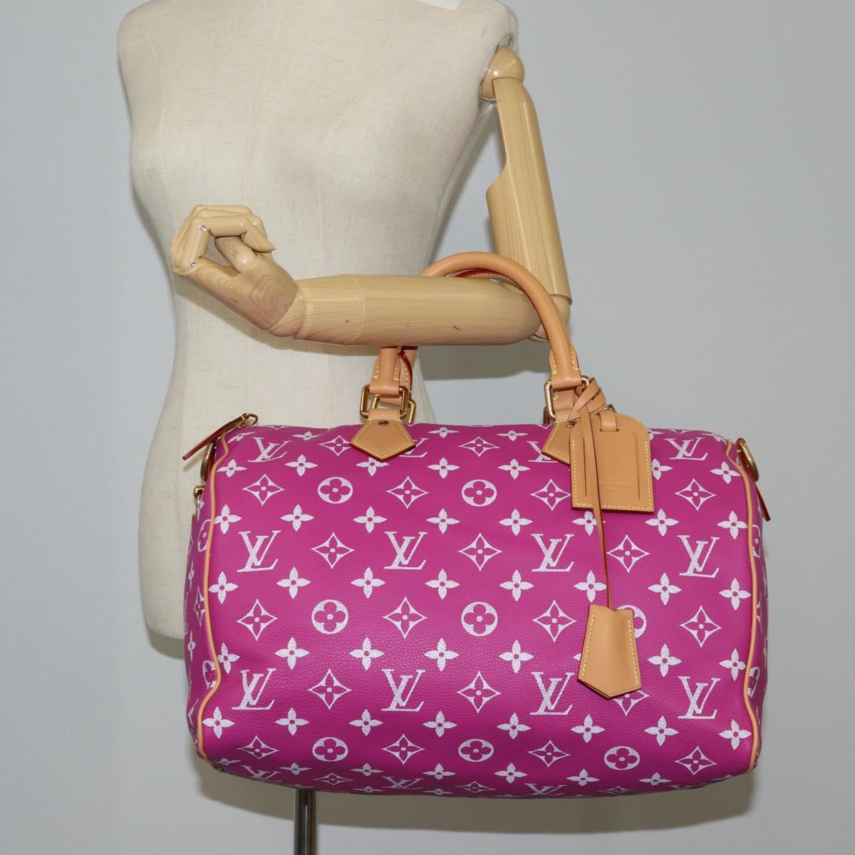 LOUIS VUITTON Monogram Speedy P9 Bandouliere 40 Bag Pink M11563 LV Auth KD564SM
