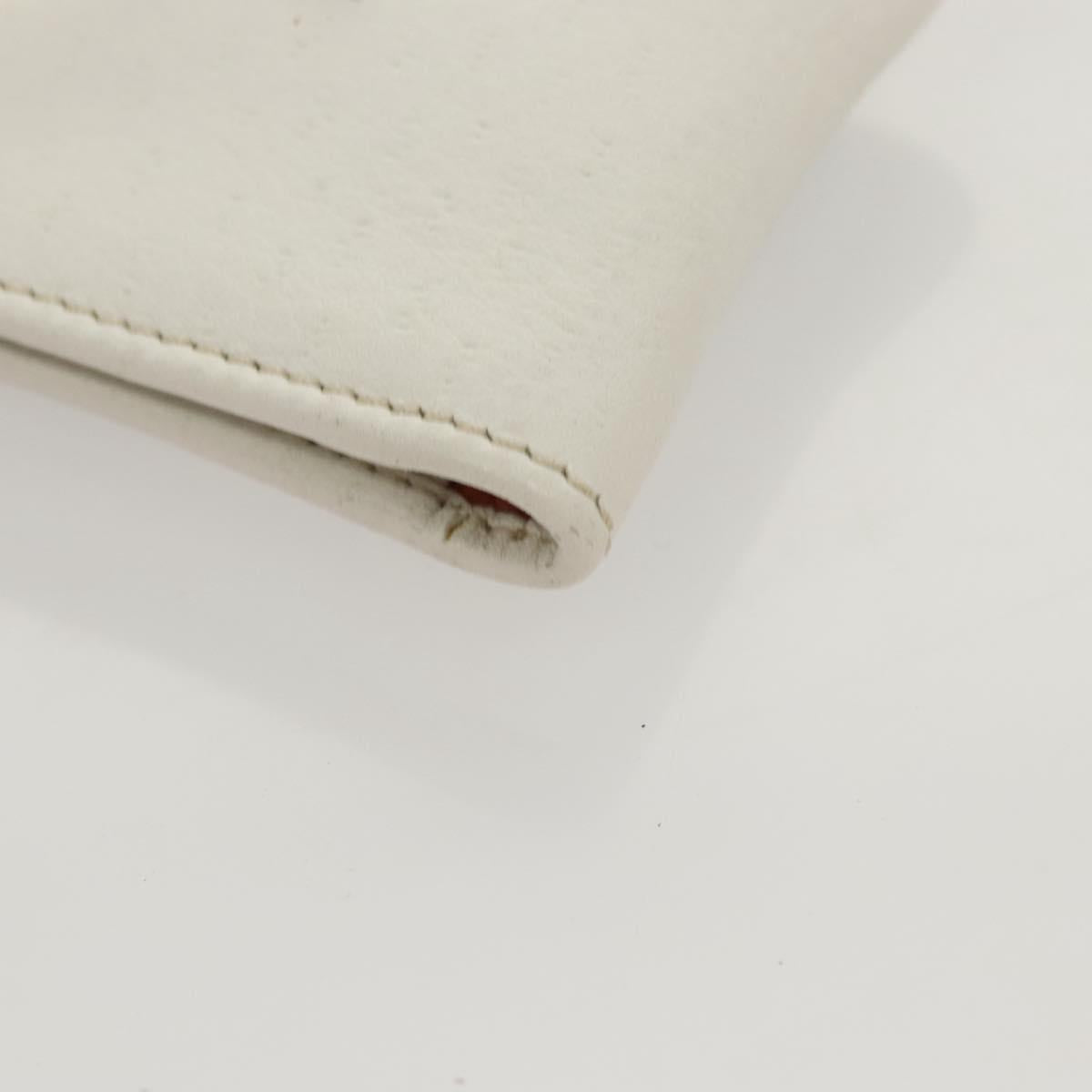 Salvatore Ferragamo Gancini Pouch Leather White Auth KD566