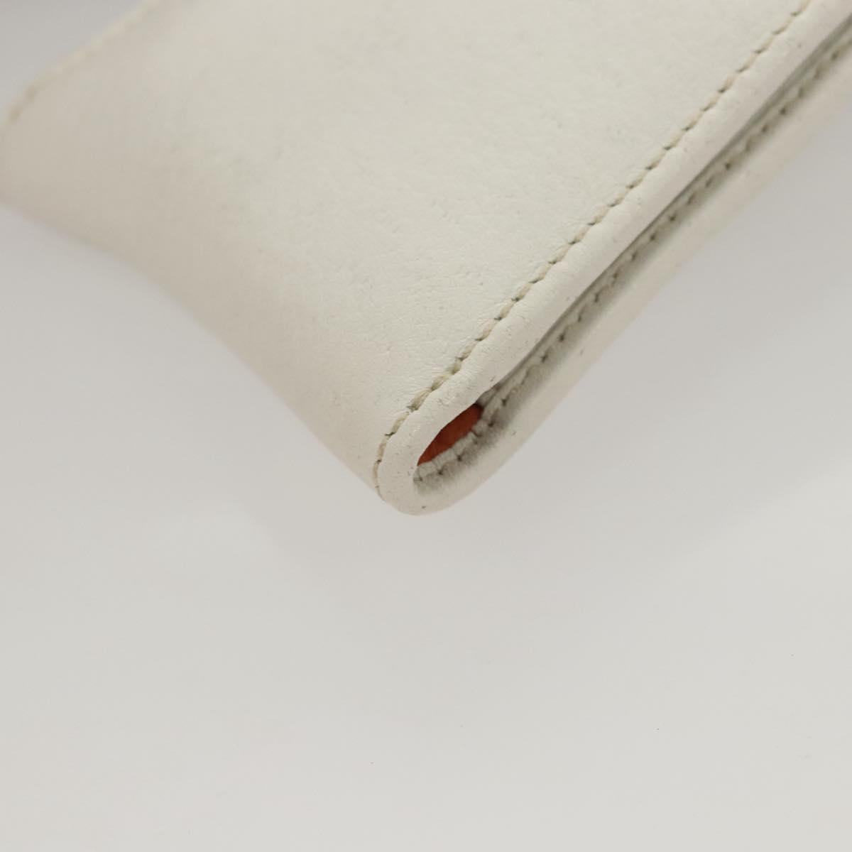 Salvatore Ferragamo Gancini Pouch Leather White Auth KD566