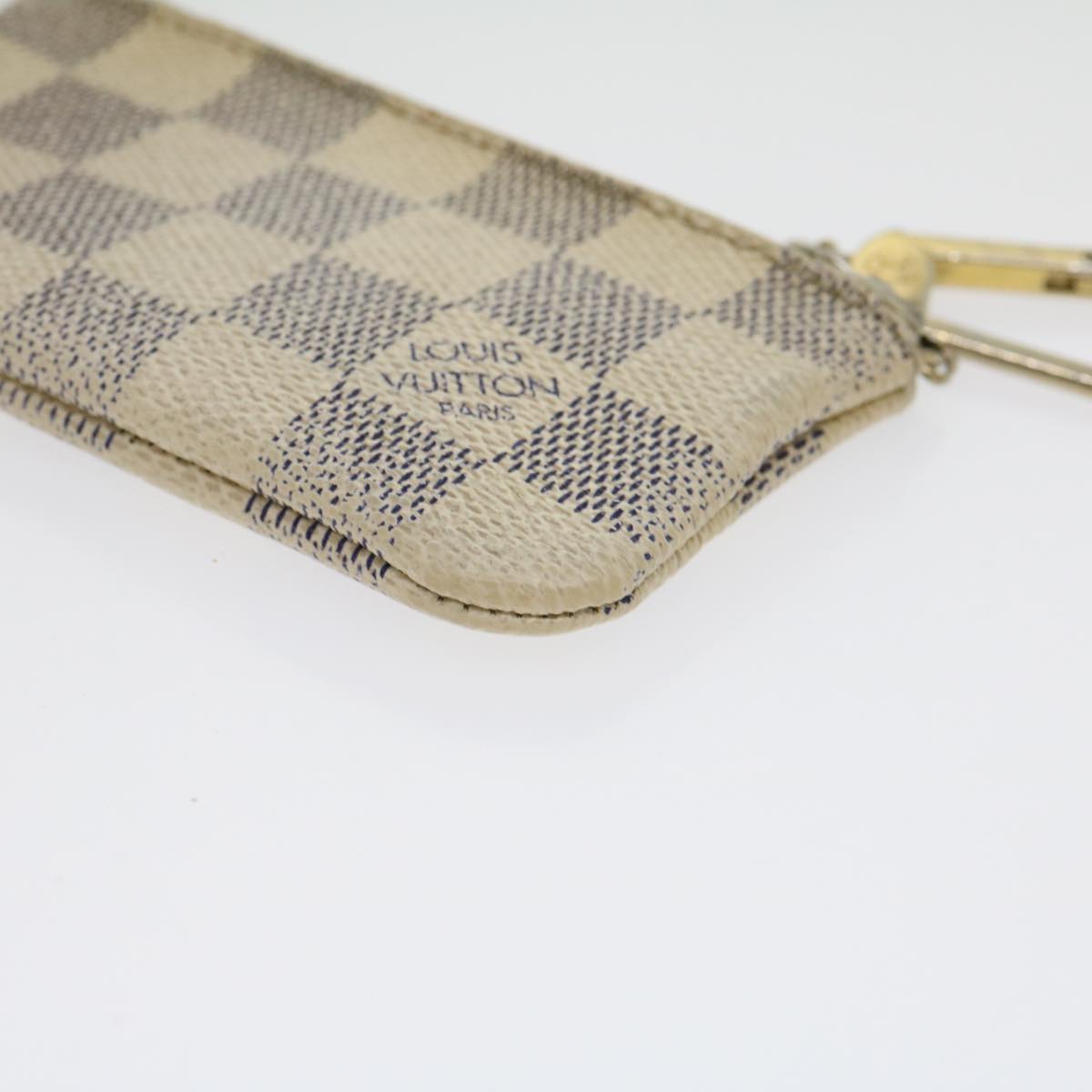 LOUIS VUITTON Damier Azur Pochette Cles Coin Purse N62659 LV Auth ki2035