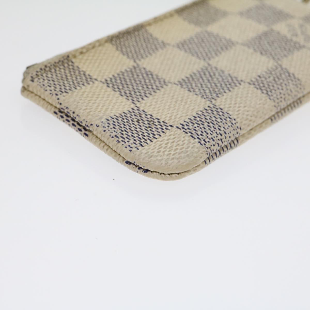 LOUIS VUITTON Damier Azur Pochette Cles Coin Purse N62659 LV Auth ki2035