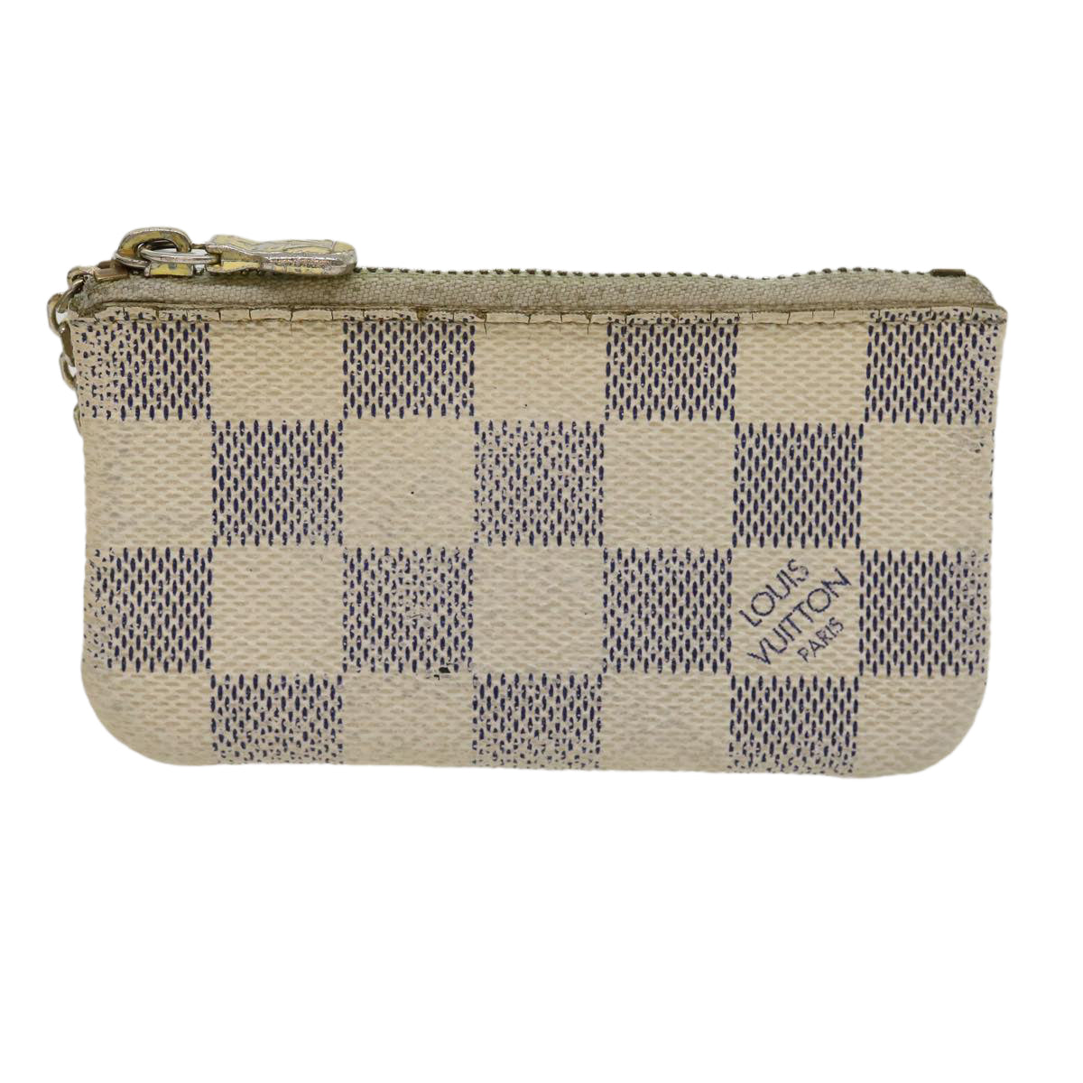 LOUIS VUITTON Damier Azur Pochette Cles Coin Purse N62659 LV Auth ki2035