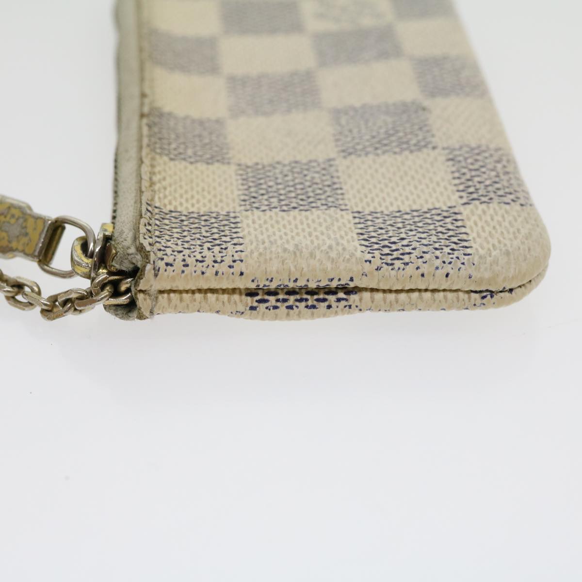 LOUIS VUITTON Damier Azur Pochette Cles Coin Purse N62659 LV Auth ki2035