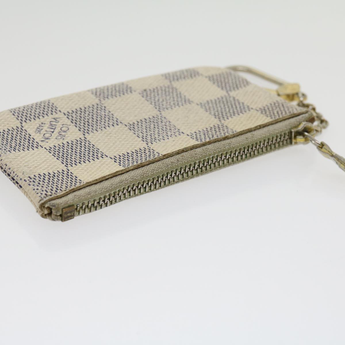 LOUIS VUITTON Damier Azur Pochette Cles Coin Purse N62659 LV Auth ki2035