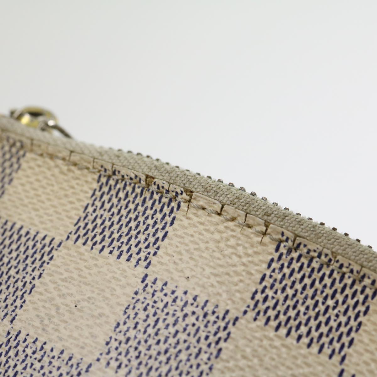 LOUIS VUITTON Damier Azur Pochette Cles Coin Purse N62659 LV Auth ki2035